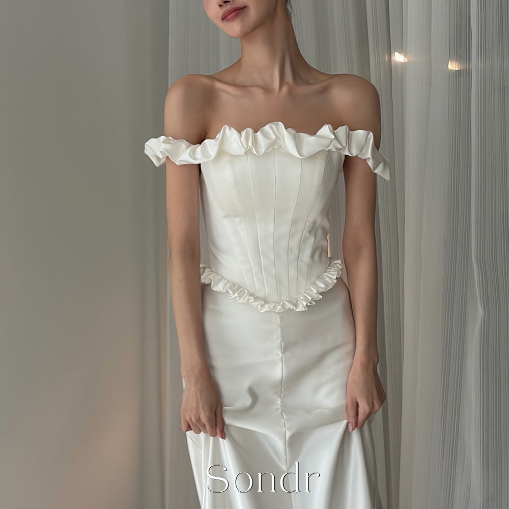 Modern Korean Lifestyle - Sondr Boho A-Line Kore Gelinlik, Omuzları
