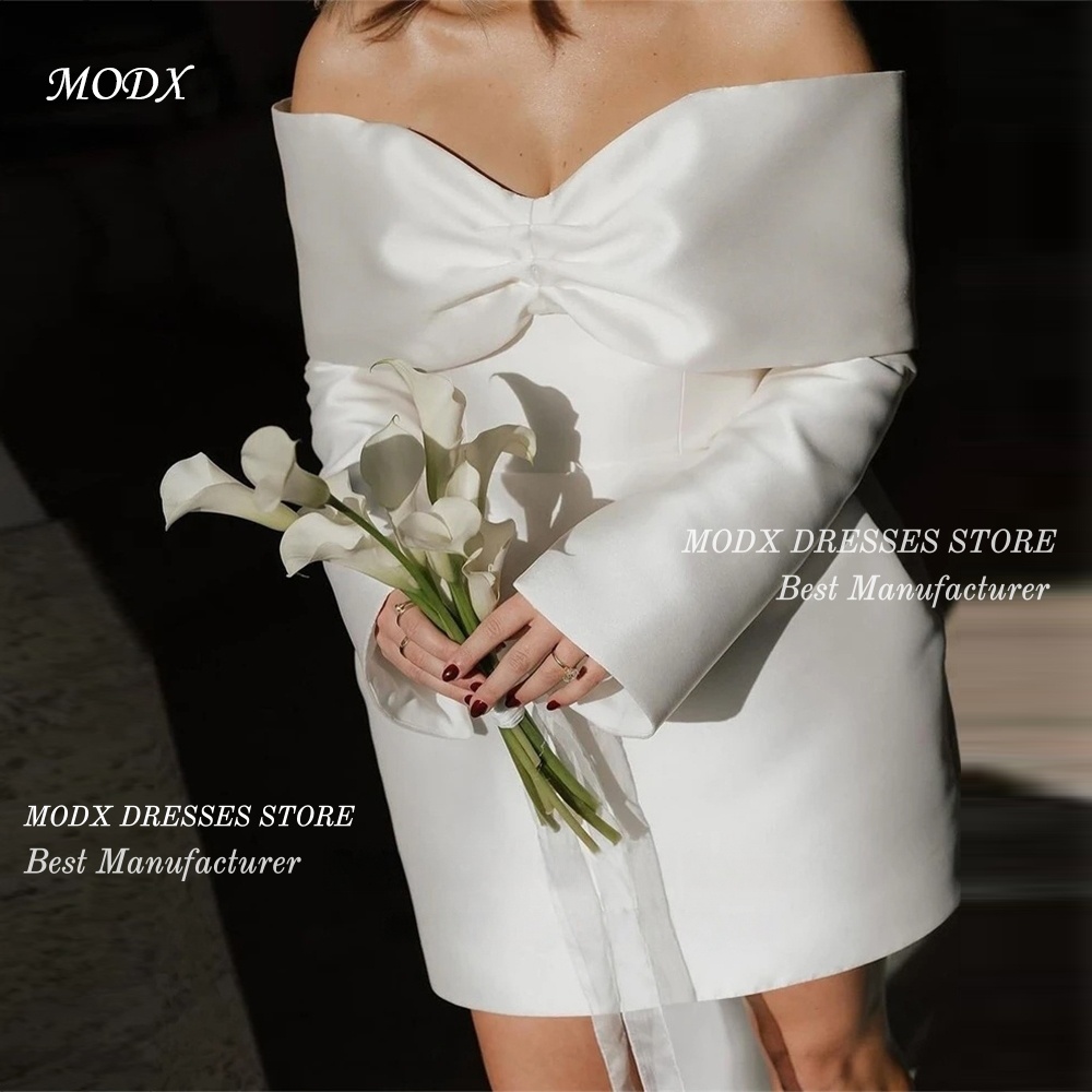 Modern Korean Lifestyle - MODX Modern Kore Fildişi Gelinlik Off-Omuz