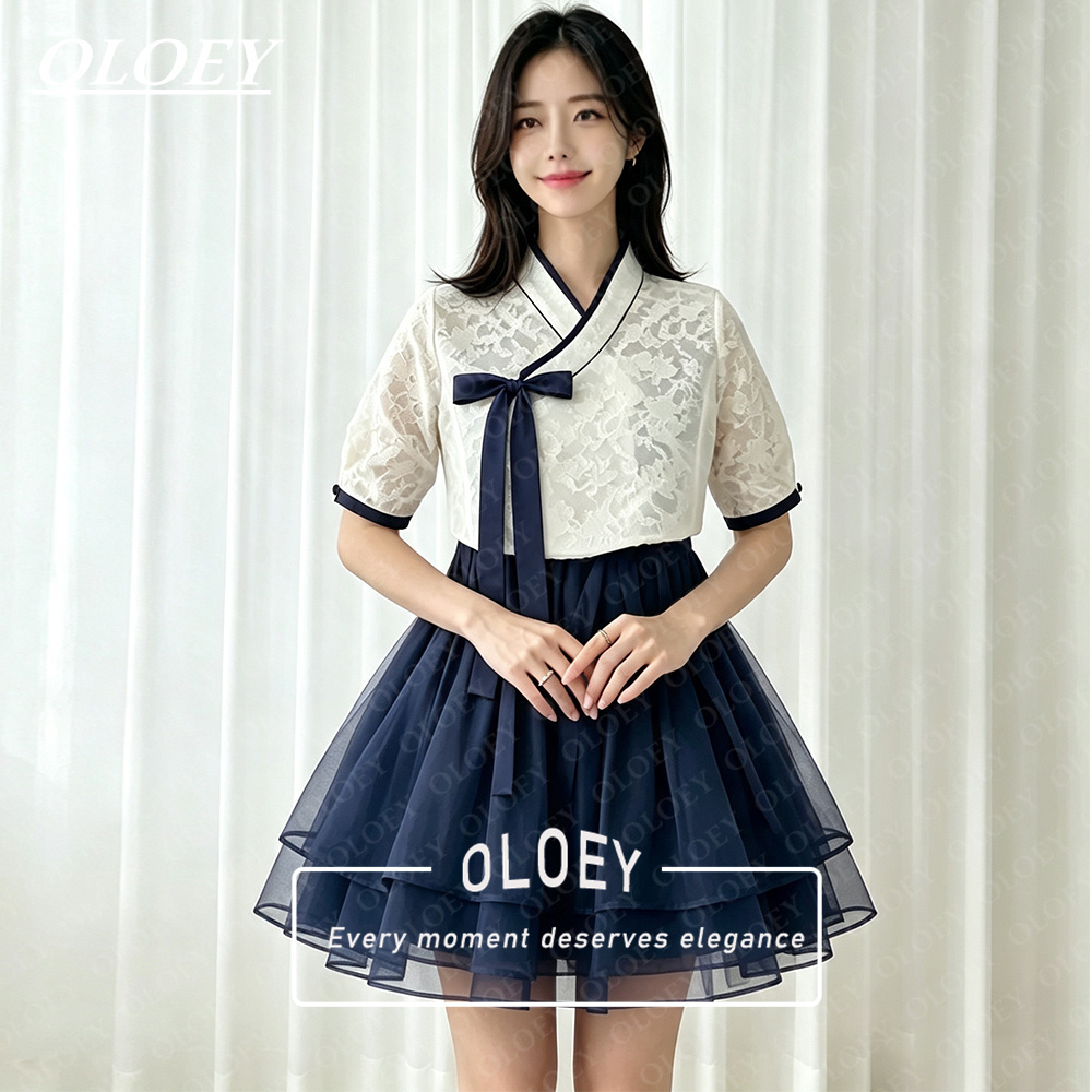 Modern Korean Lifestyle - OLOEY Modern Siyah Kısa Konser Hanbok